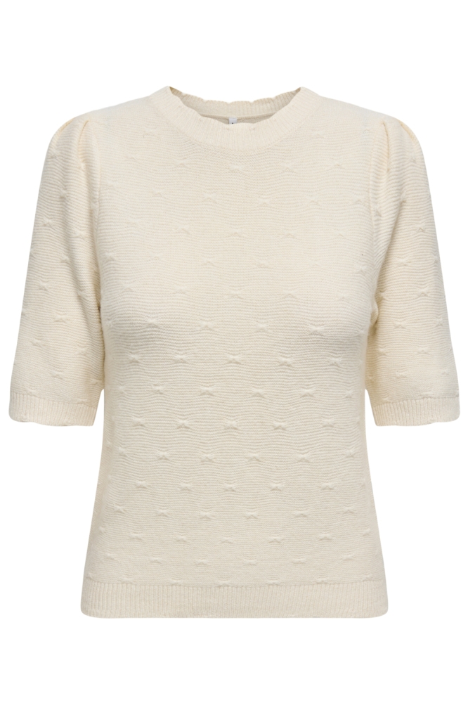 ONLKATIA SS STRUCTURE O-NECK CC KNT 15350776 WHITECAP GRAY/MELANGE